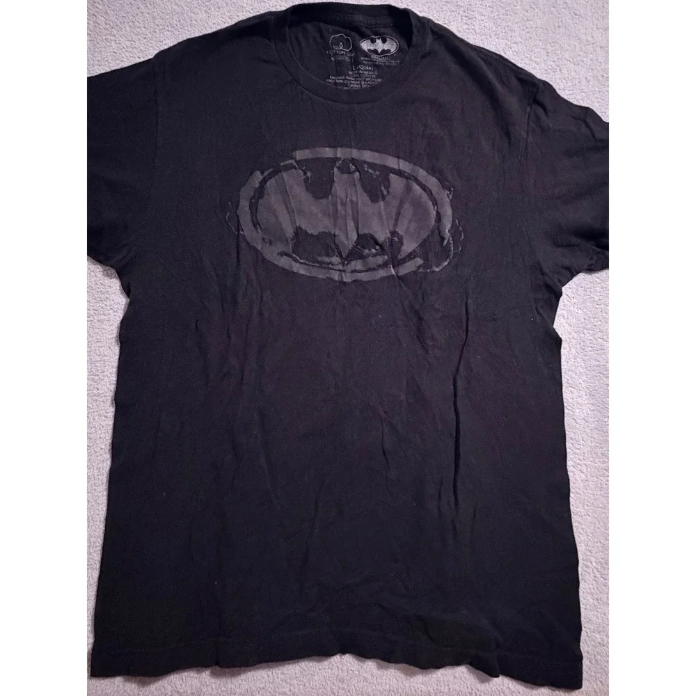 Batman Logo T Shirt‎ Men's Size L Graphic Tee Black